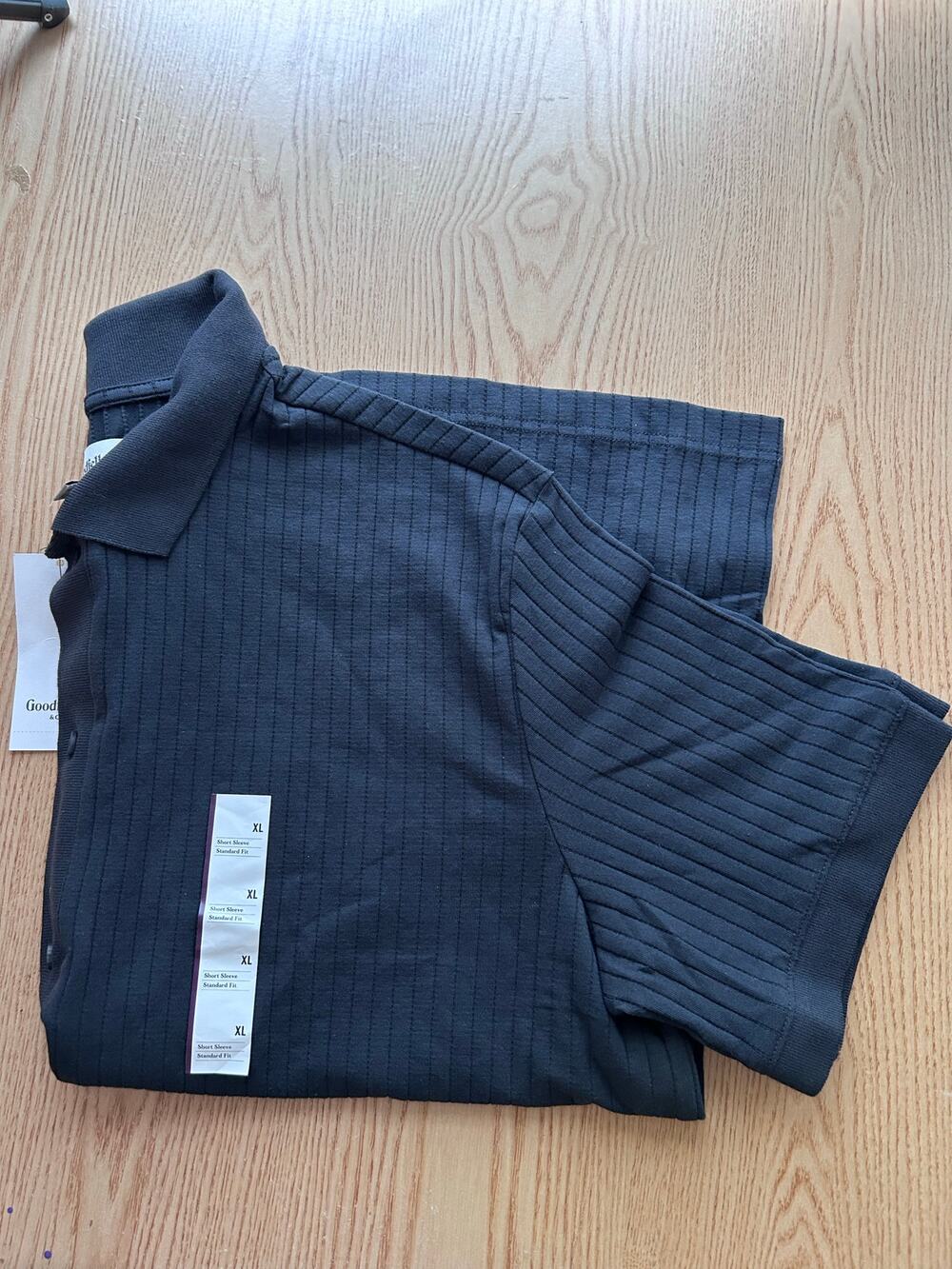 New Mens Goodfellow Short Sleeve Polo Shirt Standard Fit Zodiac Night Color XL